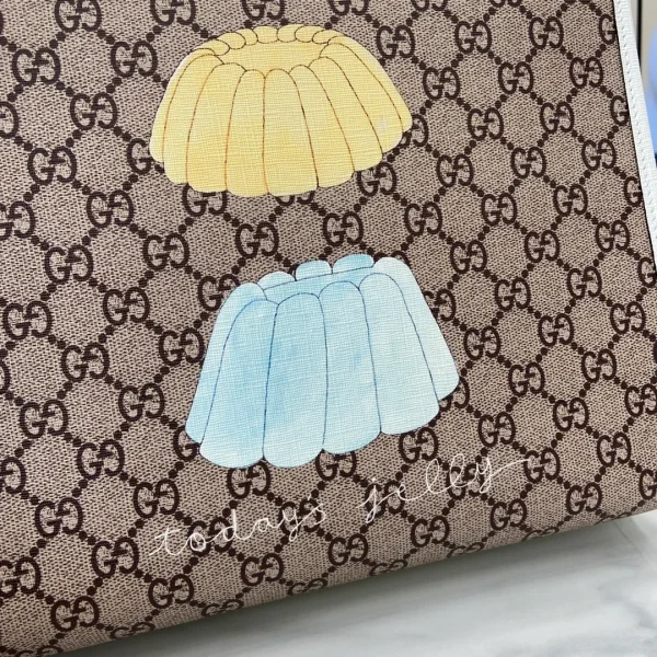 Children's printed GG tote bag in beige and dark brown - Image 9