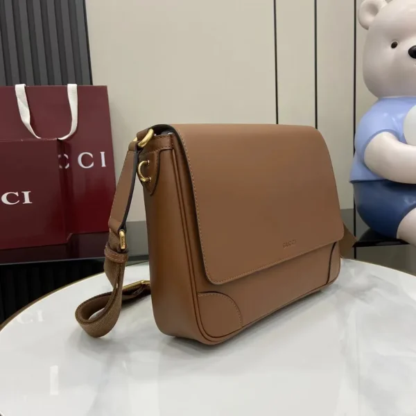 Designer Calfskin Leather Crossbody Messenger Bag - Image 4