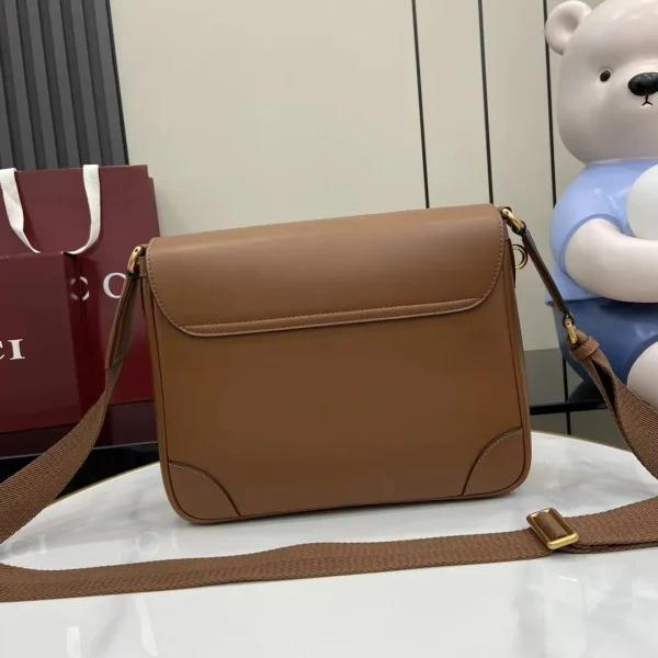 Designer Calfskin Leather Crossbody Messenger Bag - Image 5