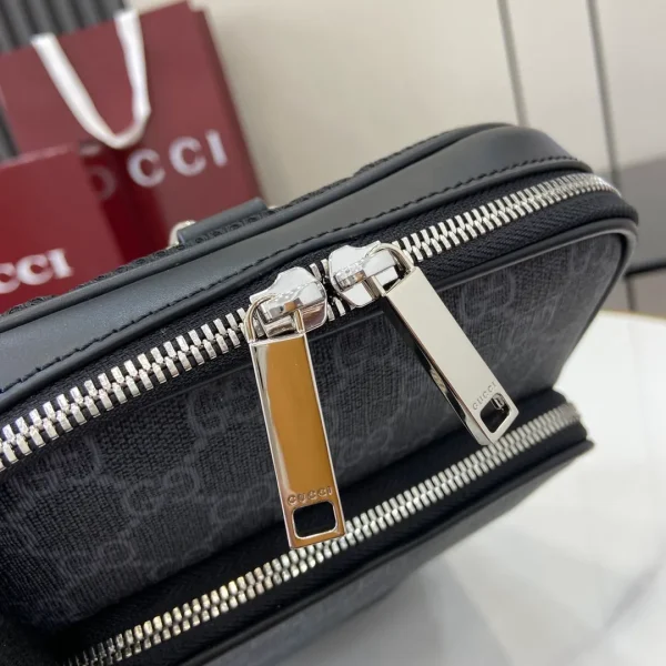 GG Black small slingbag in Black GG Canvas - Image 9