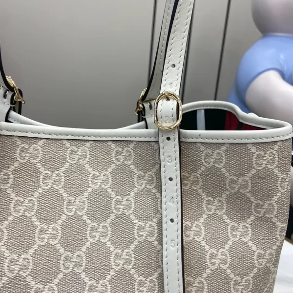 GG Emblem large tote bag in Beige White GG Canvas - Image 8