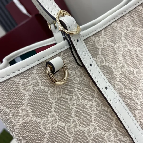 GG Emblem large tote bag in Beige White GG Canvas - Image 10