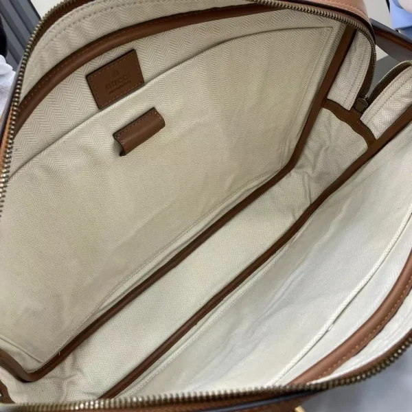 GG Emblem medium briefcase in brown leather - Image 2