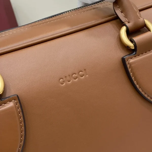 GG Emblem medium briefcase in brown leather - Image 8