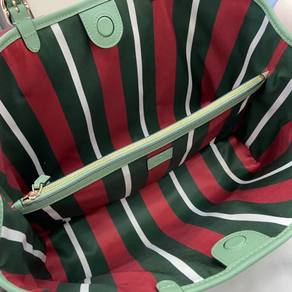 GG Emblem medium tote bag in Green GG Canvas - Image 10