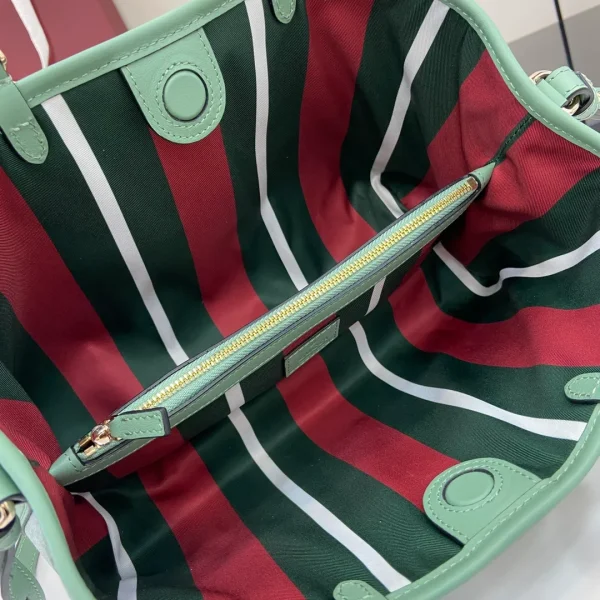 GG Emblem medium tote bag in Green GG Canvas - Image 10