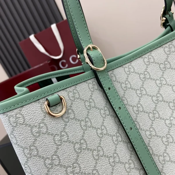 GG Emblem medium tote bag in Green GG Canvas - Image 6