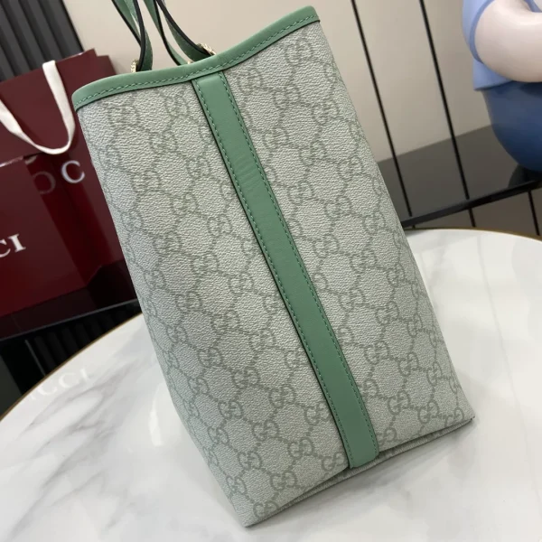 GG Emblem medium tote bag in Green GG Canvas - Image 8