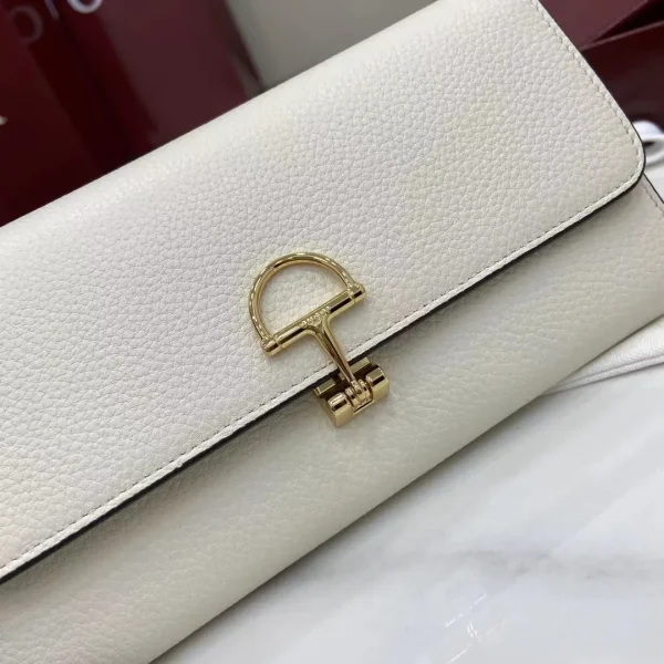 GG Marmont bi-color wallet on chain in Beige Black GG - Image 6