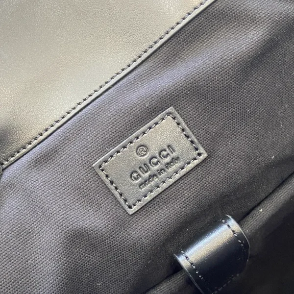 GG jumbo large backpack in grey and black GG leather - Image 2