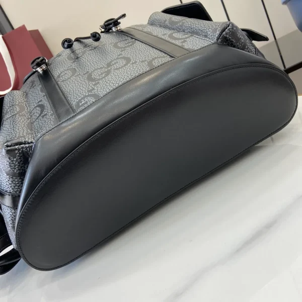 GG jumbo large backpack in grey and black GG leather - Image 6
