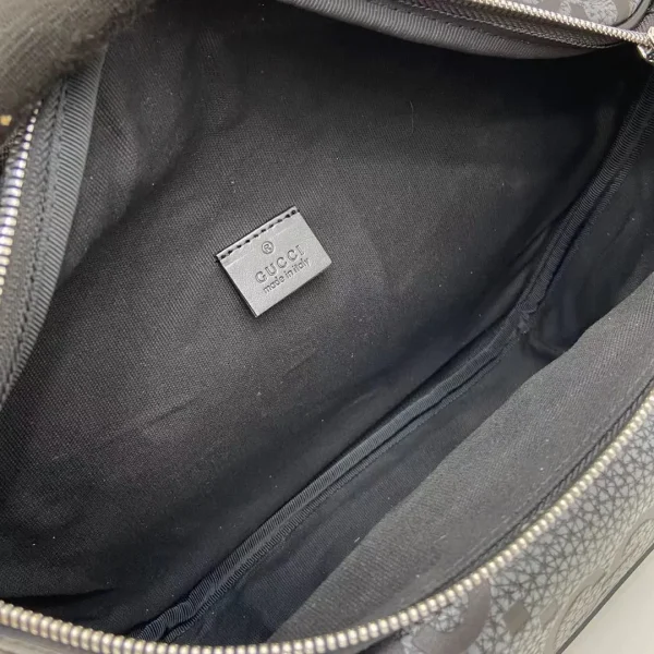 GG jumbo large belt bag in grey and black GG leather - Image 10