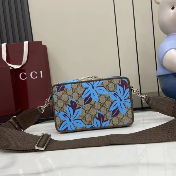 GG printed mini bag in beige and daGG printed mini bag in beige and dark brown Supreme - Image 5