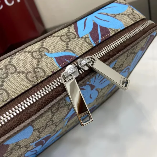 GG printed mini bag in beige and daGG printed mini bag in beige and dark brown Supreme - Image 7