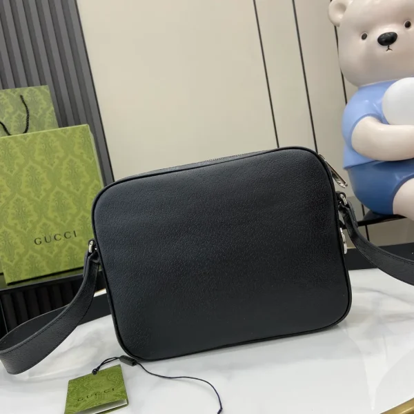 Gucci Black GG Supreme Canvas Black Leather Small - Image 4