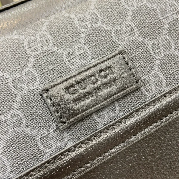 Gucci Black GG Supreme Canvas Black Leather Small - Image 6