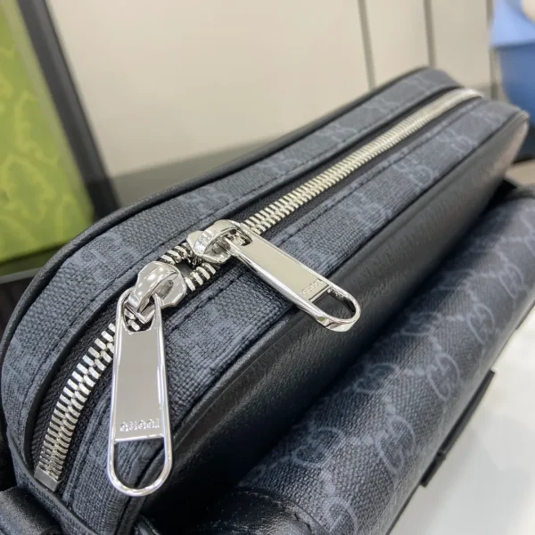 Gucci Black GG Supreme Canvas Black Leather Small - Image 7