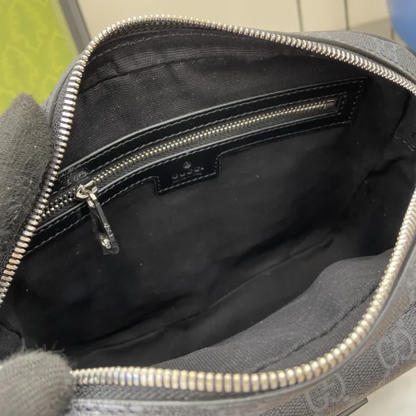 Gucci Black GG Supreme Canvas Black Leather Small - Image 9