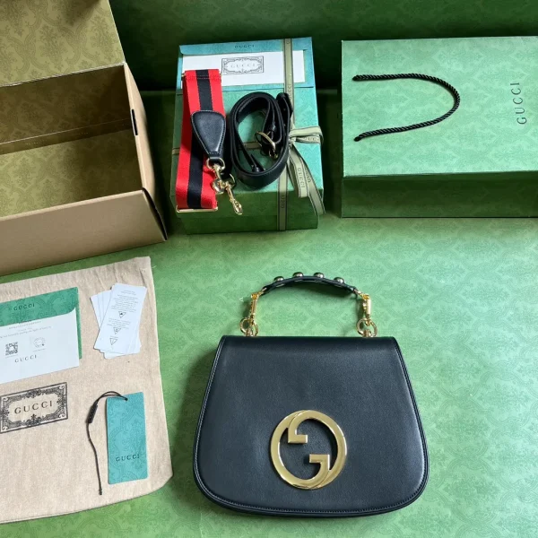 Gucci Black Leather Small Blondie Top Handle Bag - Image 2