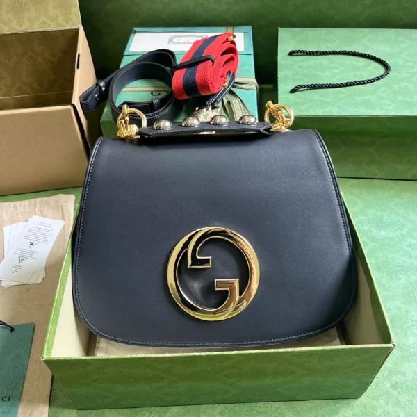 Gucci Black Leather Small Blondie Top Handle Bag - Image 5