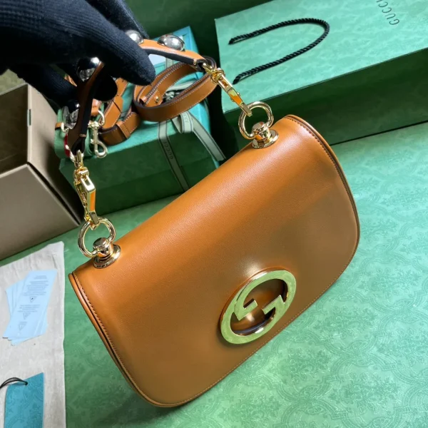 Gucci Blondie mini shoulder bag in orange leather - Image 5