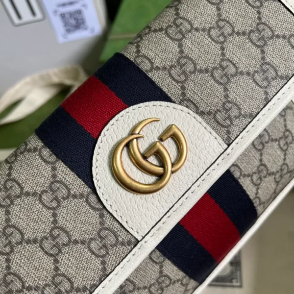 Gucci Brown GG Supreme Ophidia Belt Bag White Beige Leather Cloth - Image 6
