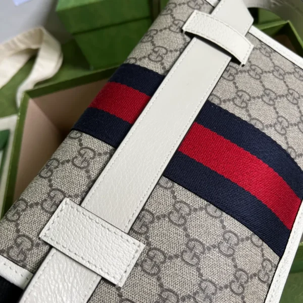 Gucci Brown GG Supreme Ophidia Belt Bag White Beige Leather Cloth - Image 7