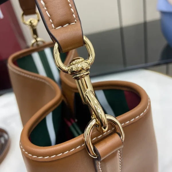 Gucci GG Emblem Mini Bucket Bag Brown - Image 6