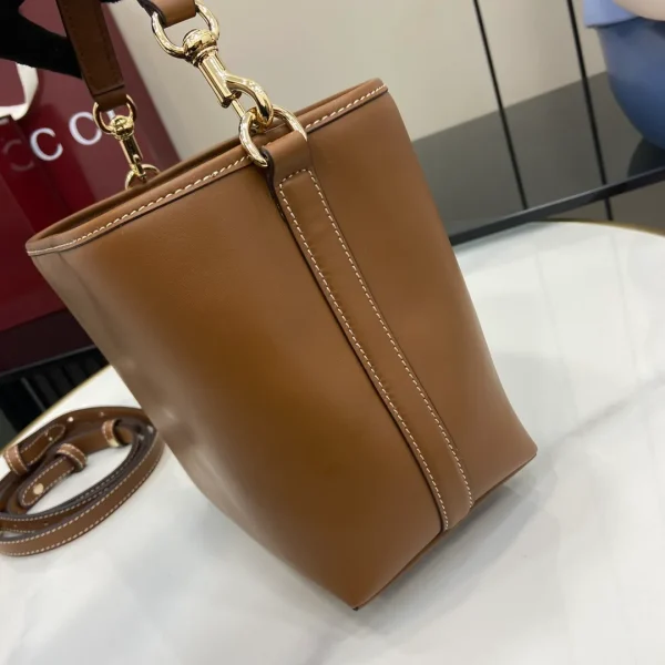 Gucci GG Emblem Mini Bucket Bag Brown - Image 7