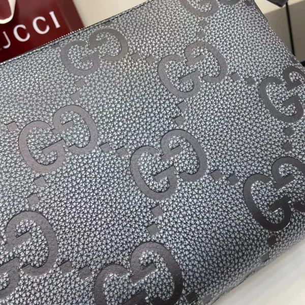 Gucci - GG Media Leather clutch grey - Image 4