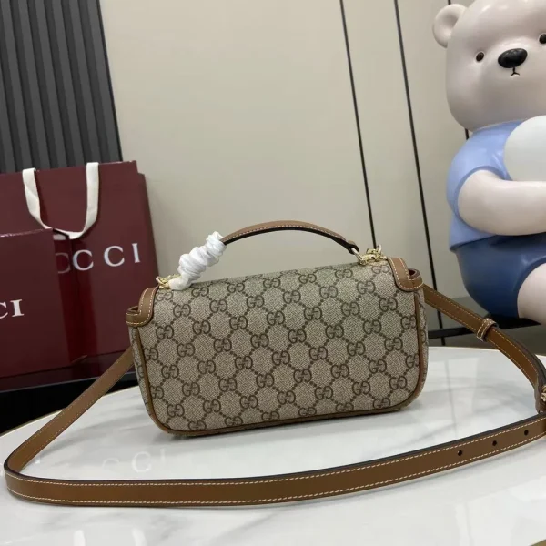 Gucci Horsebit 1955 Soft small top handle bag in Beige Brown - Image 5