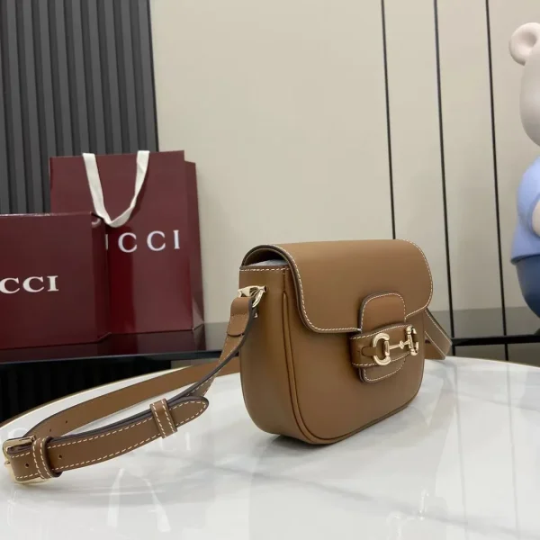 Gucci Horsebit 1955 small shoulder bag in brown leather - Image 3