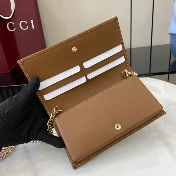 Gucci Metallic Gold Guccissima Leather Flap Continental Wallet - Image 9