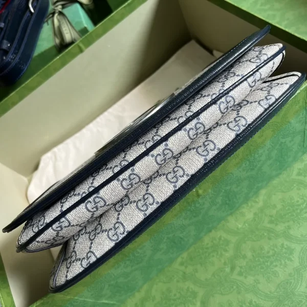 Gucci Navy Blue/Beige GG Supreme Canvas and Leather - Image 5