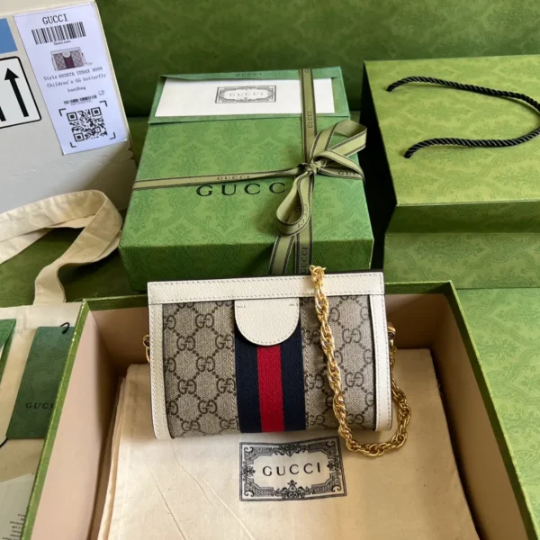 Gucci Neutral Ophidia Small GG Supreme Shoulder Bag - Image 5