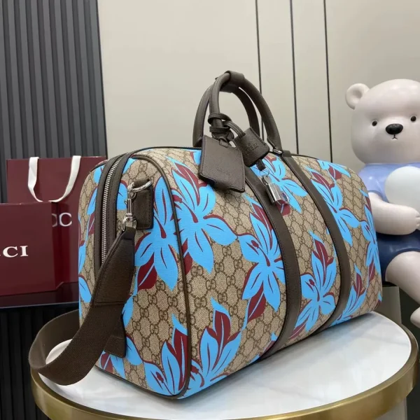 Large mirror-effect GG backpack in silver fabric Bag - Image 4