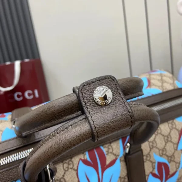 Large mirror-effect GG backpack in silver fabric Bag - Image 9