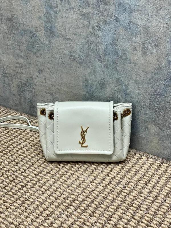 Nolita Mini Leather Shoulder Bag White
