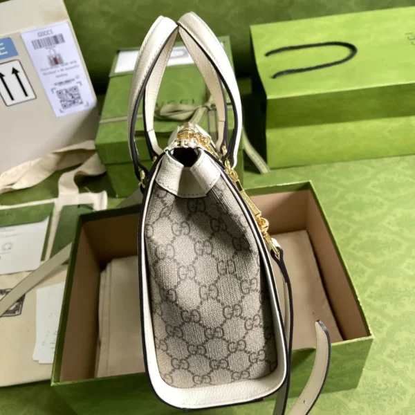 Ophidia small tote bag in beige - Image 8