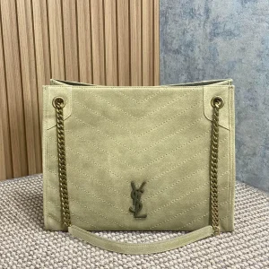 SAINT LAURENT Niki medium quilted suede shoulder bag