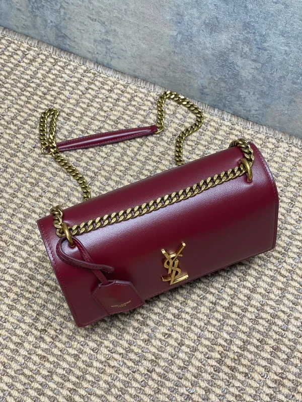 Saint Laurent Burgundy Leather Medium Sunset Shoulder Bag Saint Laurent Paris - Image 6