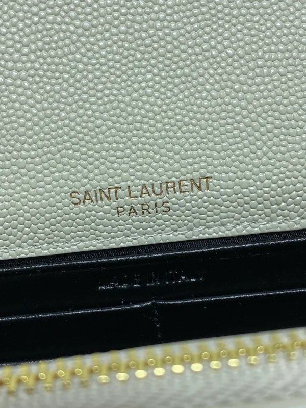 Saint Laurent Kate Shoulder Bag White in Leather with Gold - Image 7