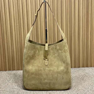 Saint Laurent Le 5 À 7 Large Suede Shoulder Bag in Natural