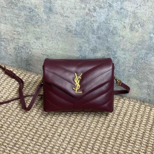 Saint Laurent Loulou Toy Leather Shoulder Bag In Rouge Legion