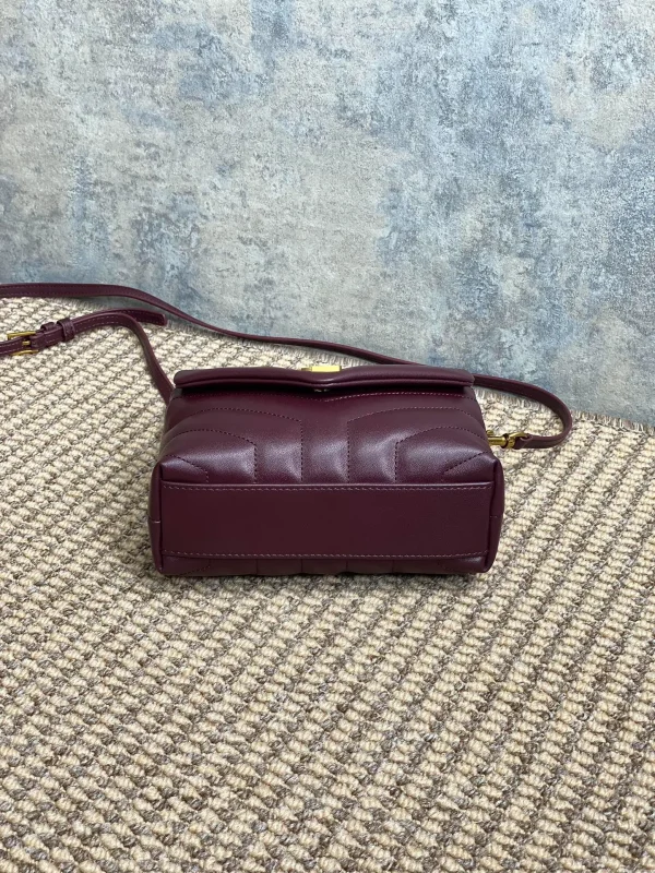 Saint Laurent Loulou Toy Leather Shoulder Bag In Rouge Legion - Image 5