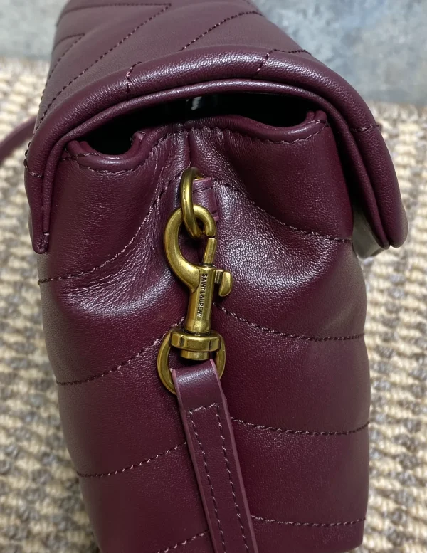 Saint Laurent Loulou Toy Leather Shoulder Bag In Rouge Legion - Image 8