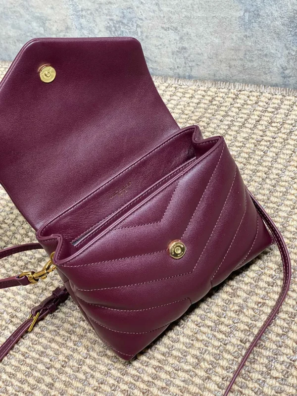 Saint Laurent Loulou Toy Leather Shoulder Bag In Rouge Legion - Image 10