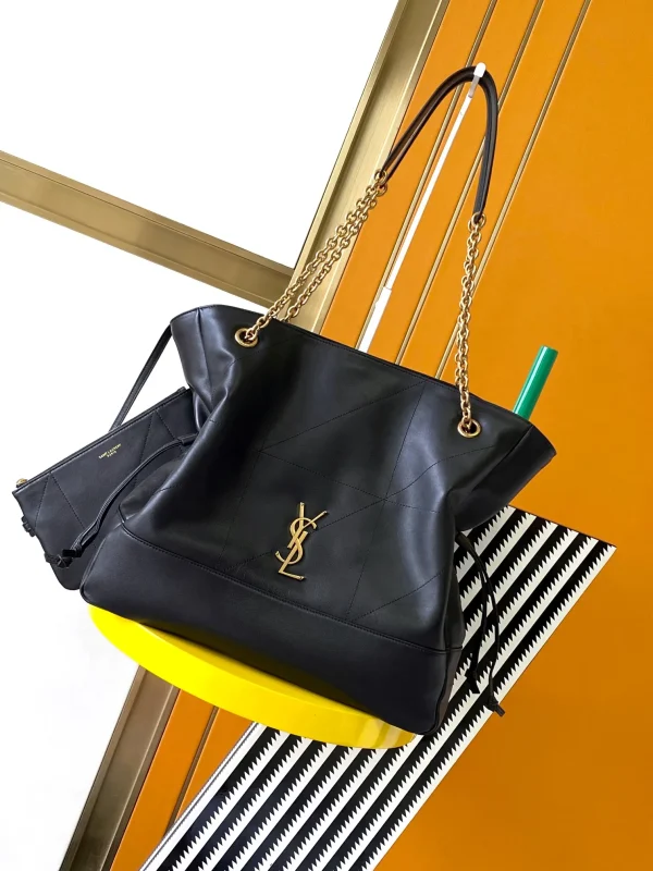 Saint Laurent Monogram Matelassé Leather Pouch in Petrol Green