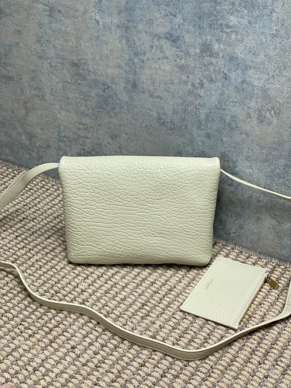 Saint Laurent Small Leather Clutch in White - Image 3