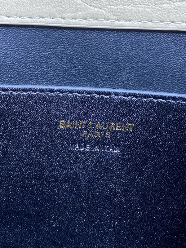 Saint Laurent Small Leather Clutch in White - Image 9